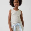 Ribbet tank-top med rund hals for barn