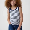 Ribbet tank-top med rund hals for barn