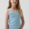 Ribbet tank-top med rund hals for barn