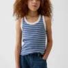 Ribbet tank-top med rund hals for barn