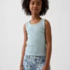 Ribbet tank-top med rund hals for barn
