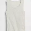 Ribbet tank-top med rund hals for barn