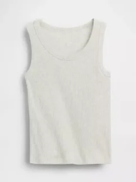 Ribbet tank-top med rund hals for barn