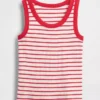 Ribbet tank-top med rund hals for barn