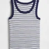 Ribbet tank-top med rund hals for barn