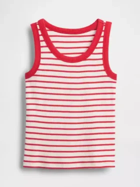 Ribbet tank-top med rund hals for barn