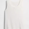 Ribbet tank-top med rund hals for barn