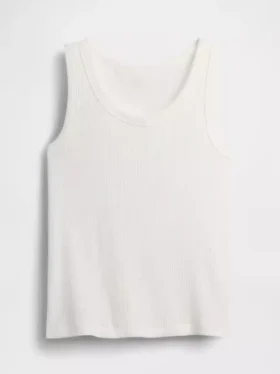 Ribbet tank-top med rund hals for barn
