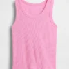 Ribbet tank-top med rund hals for barn