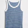 Ribbet tank-top med rund hals for barn