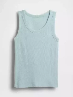Ribbet tank-top med rund hals for barn
