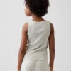 Ribbet tank-top med rund hals for barn
