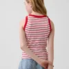 Ribbet tank-top med rund hals for barn