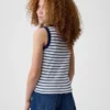 Ribbet tank-top med rund hals for barn