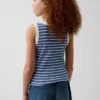 Ribbet tank-top med rund hals for barn