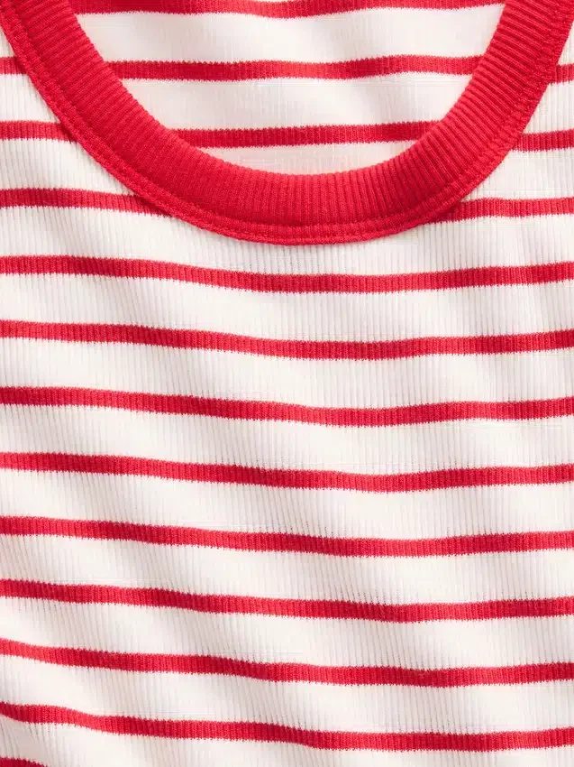 Ribbet tank-top med rund hals for barn
