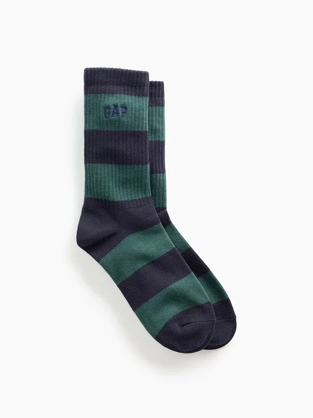 Rugby Stripe Logo Crew-sokker