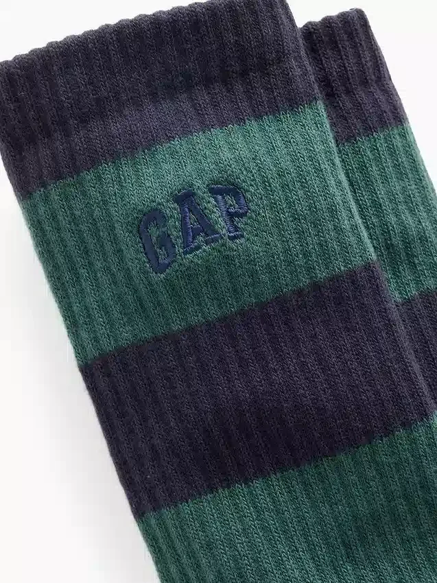 Rugby Stripe Logo Crew-sokker