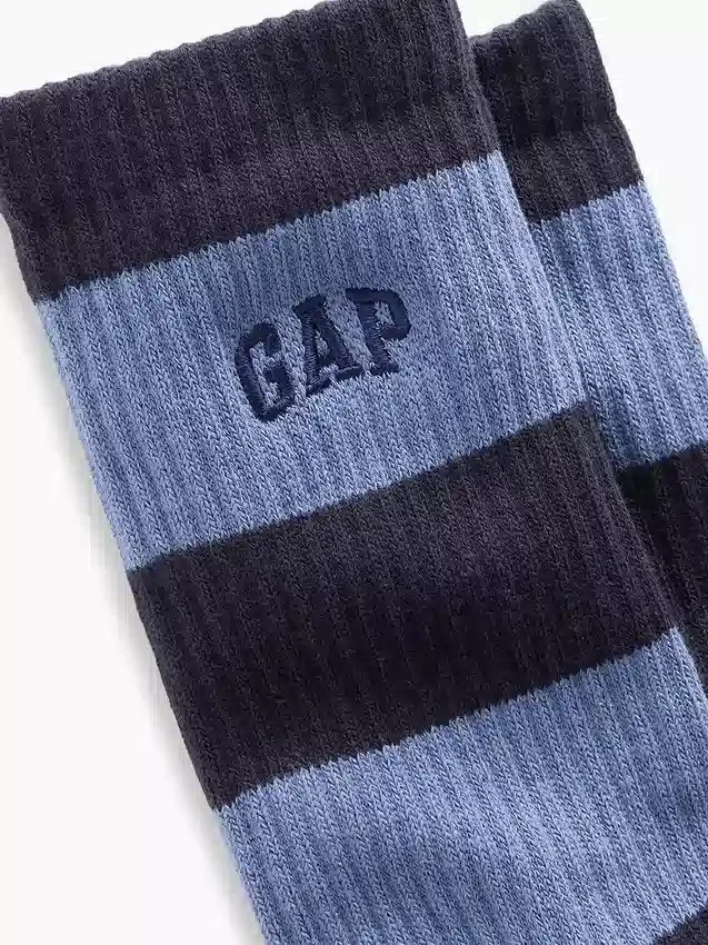 Rugby Stripe Logo Crew-sokker