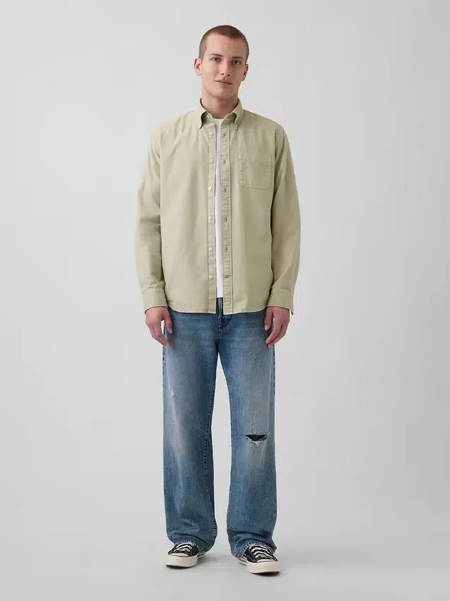 Rutete Oxford-skjorte med knapper