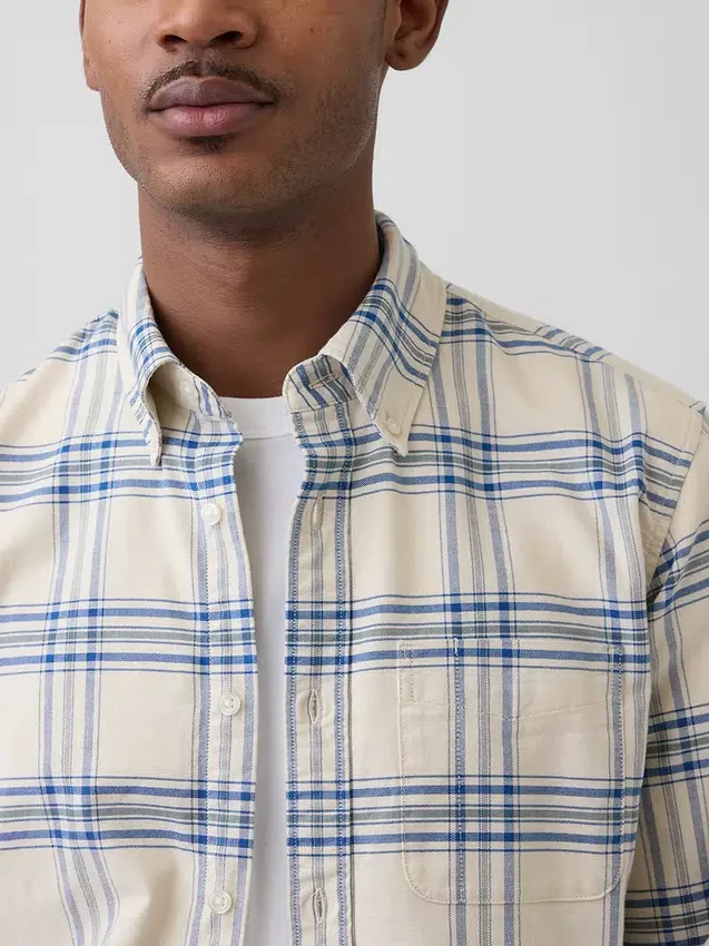 Rutete Oxford-skjorte med knapper