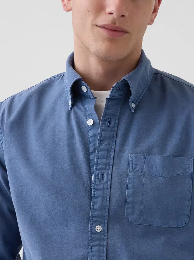 Rutete Oxford-skjorte med knapper