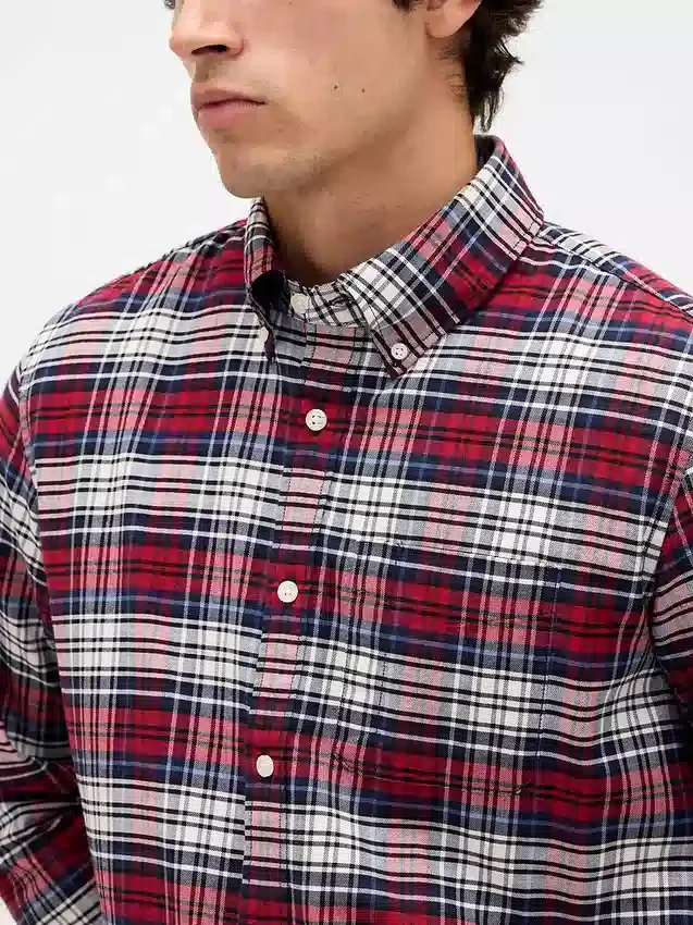 Rutete Oxford-skjorte med knapper