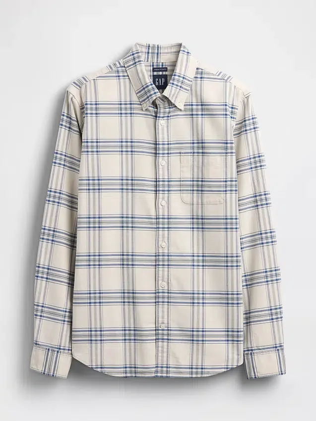 Rutete Oxford-skjorte med knapper