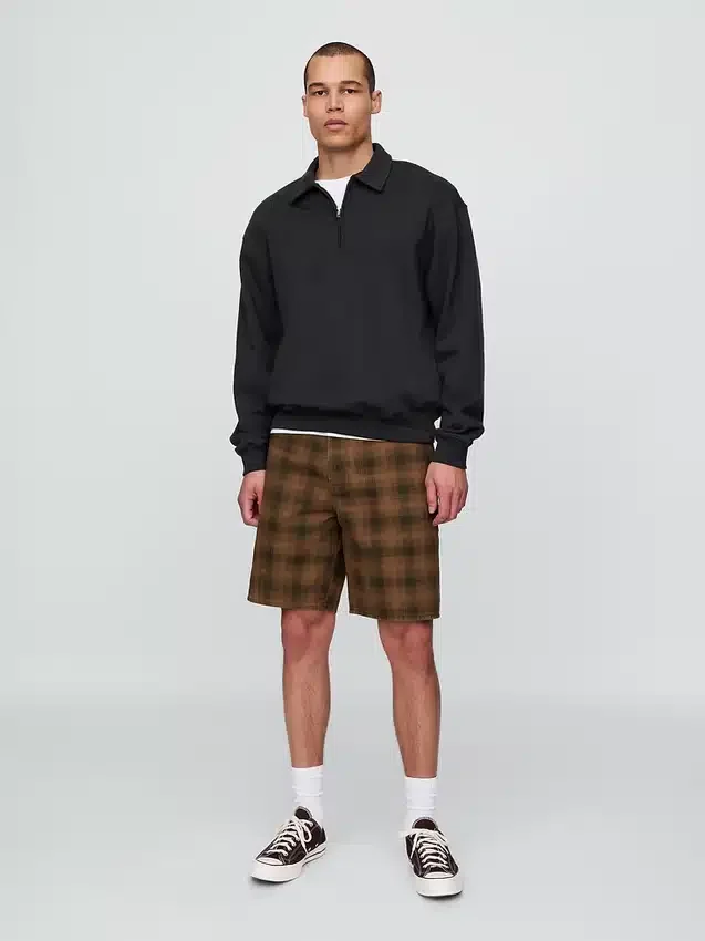 Rutete shorts i kanvas
