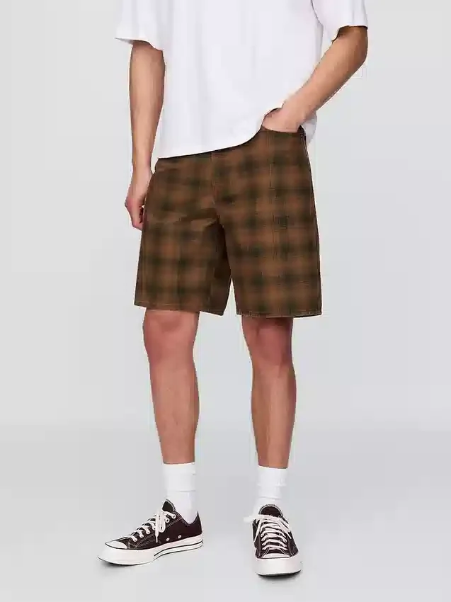 Rutete shorts i kanvas