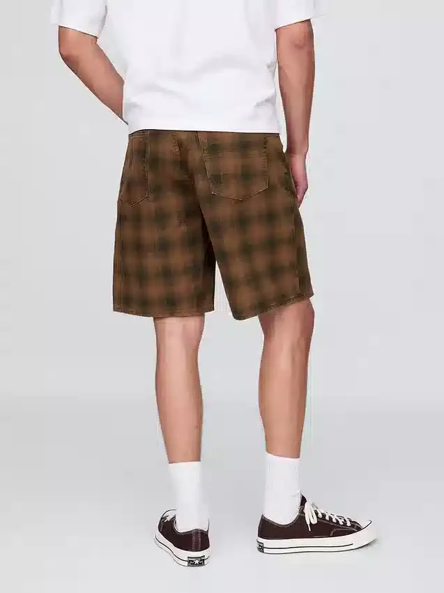 Rutete shorts i kanvas