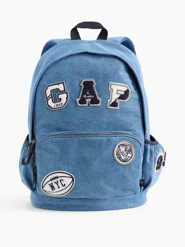 Ryggsekk for barn i denim med logopatch