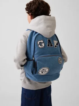 Ryggsekk for barn i denim med logopatch