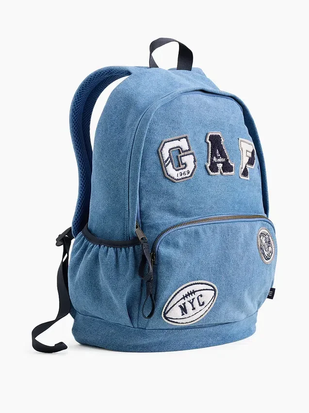 Ryggsekk for barn i denim med logopatch
