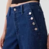 Sailor-jeans med høy midje, vid benvidde og ankelhøyde