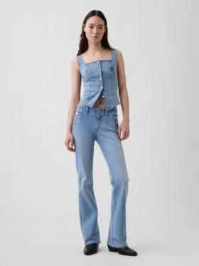 Sailor-Jeans med lav midje, lange og smale ben