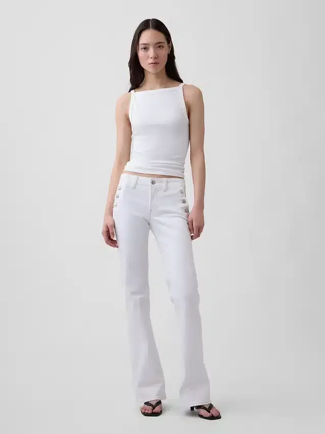 Sailor-Jeans med lav midje, lange og smale ben