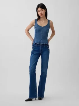 Sailor-Jeans med lav midje, lange og smale ben