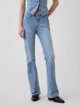 Sailor-Jeans med lav midje, lange og smale ben