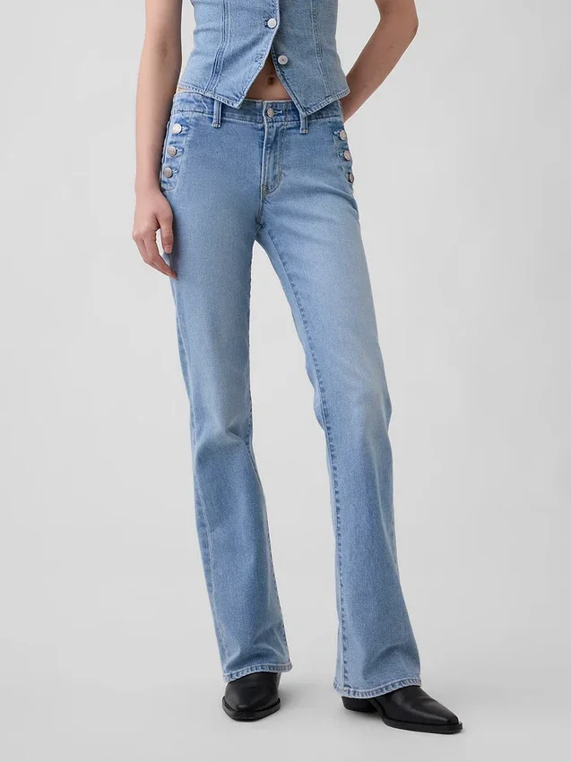 Sailor-Jeans med lav midje, lange og smale ben