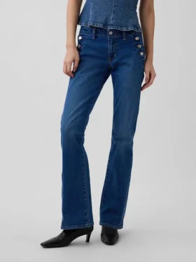 Sailor-Jeans med lav midje, lange og smale ben