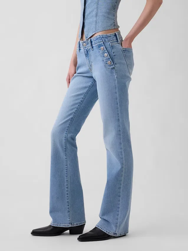 Sailor-Jeans med lav midje, lange og smale ben