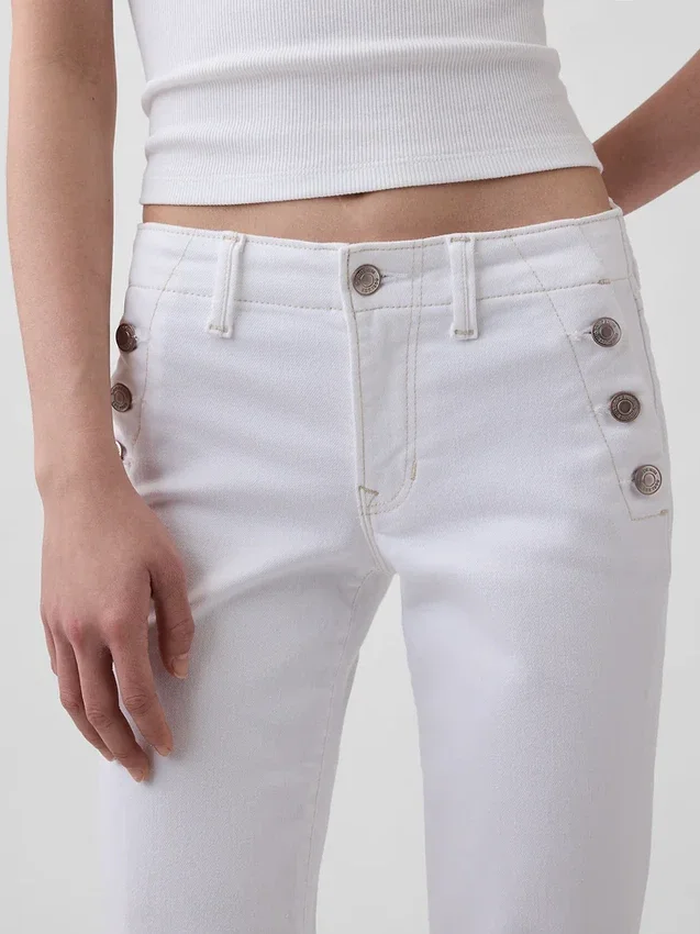 Sailor-Jeans med lav midje, lange og smale ben