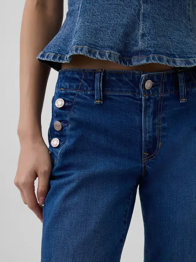 Sailor-Jeans med lav midje, lange og smale ben