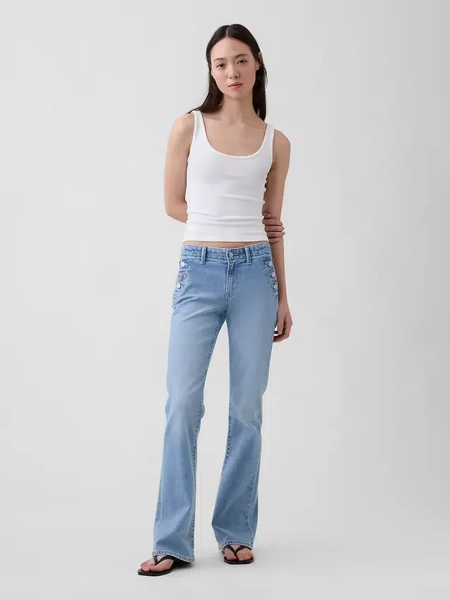 Sailor-Jeans med lav midje, lange og smale ben