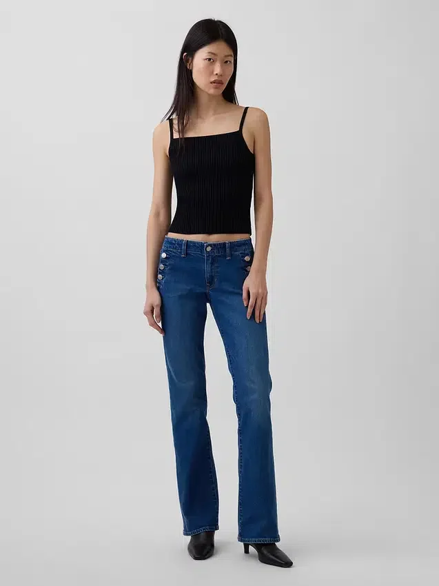 Sailor-Jeans med lav midje, lange og smale ben