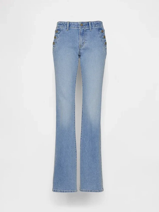 Sailor-Jeans med lav midje, lange og smale ben
