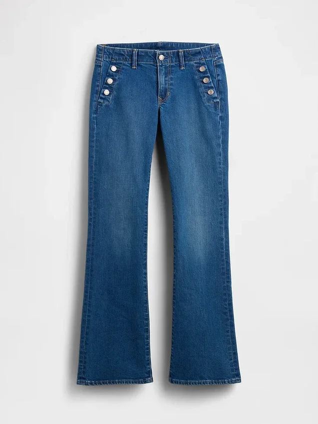 Sailor-Jeans med lav midje, lange og smale ben
