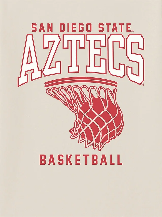 San Diego State University Basketball Hoop-grafisk T-skjorte