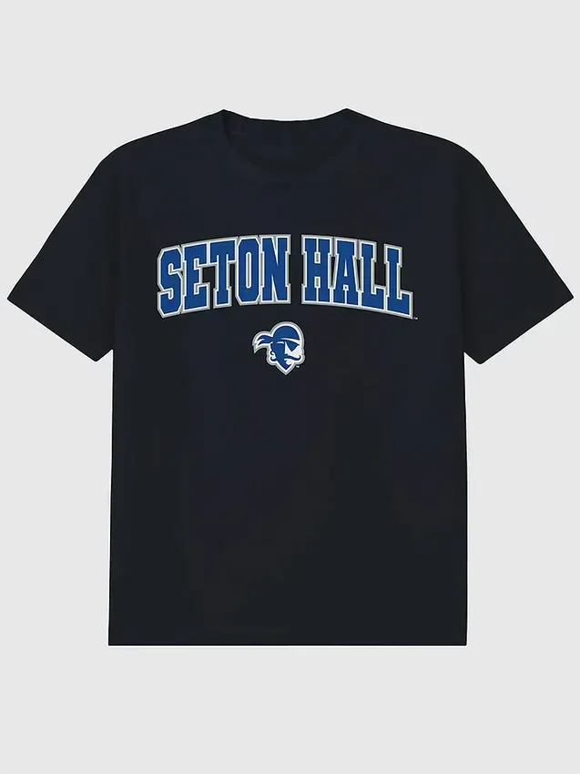 Seton Hall University Arch Logo, svart grafisk T-skjorte